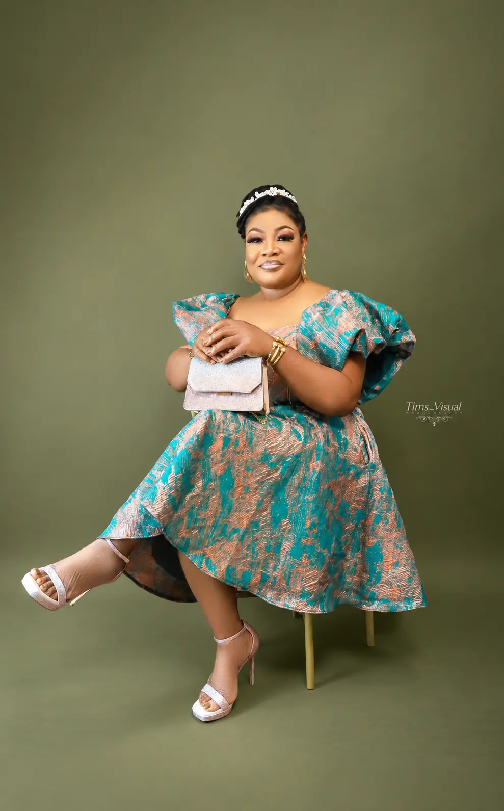 Atinuke dressed elegantly for her golden celebration